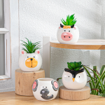 1PC Creative Cartoon Animal Ceramics Plant Pots Mini Flower Pot 1