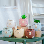 1PC Creative Cartoon Animal Ceramics Plant Pots Mini Flower Pot 3