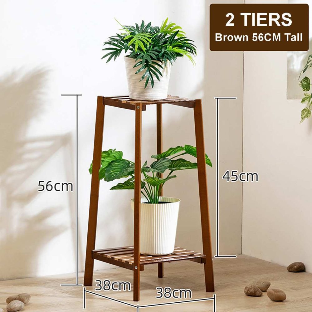 2 tier plant stand nordic style wooden balcony plant shelf 2