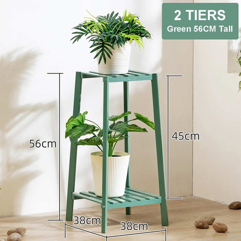 2 tier plant stand nordic style wooden balcony plant shelf 6