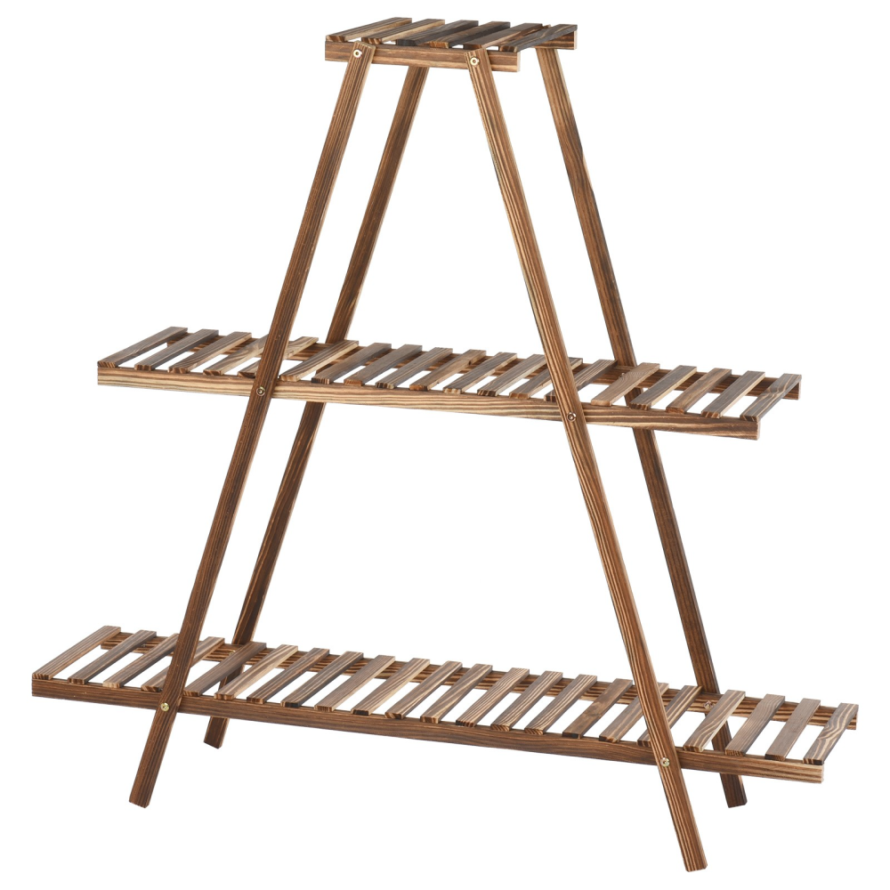 3 Tier Wood Plant Stand Outdoor Plant Shelves Rack Indoor Flower Pots Stand 3