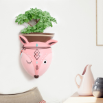 Indian Style Wall Mounted Plant Pot Wall Hanging Succulent Pots Cartoon Animal Shape Resin Indoor Flower Pots for Home Decor 2