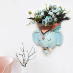 Indian Style Wall Mounted Plant Pot Wall Hanging Succulent Pots Cartoon Animal Shape Resin Indoor Flower Pots for Home Decor 3