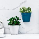 blue white wall mounted plastic plant pots 2