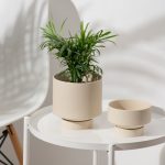 cream color ceramic plant pot indoor succulent flower pot 4