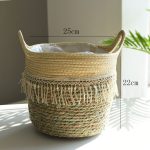 extra large straw woven flower pot nordic rattan flower pot 3