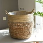 extra large straw woven flower pot nordic rattan flower pot 5