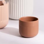 matte striped ceramic flower pots modern plant pot 2