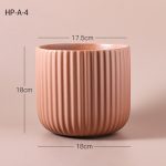 matte striped ceramic flower pots modern plant pot 5