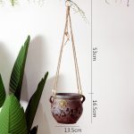 rustic hanging flower pots old retro stoneware pots 3