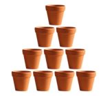 small mini clay pots 10pcs plant pot pack