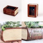 vintage literature book plant pot resin succulent plant pot 4